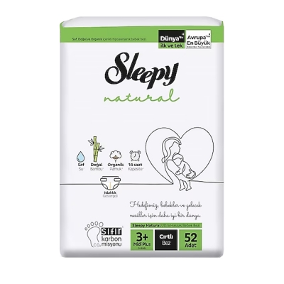 Sleepy Natural Ultra Hassas Bebek Bezi 3+ 52 Adet