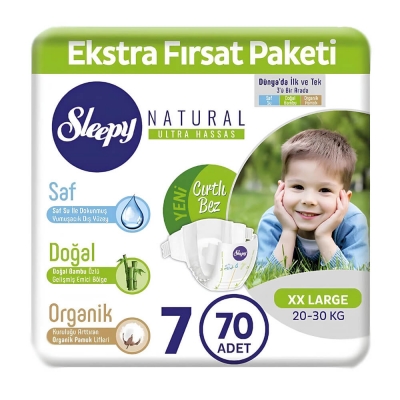 Sleepy Natural Ultra Hassas Bebek Bezi 7 Xxl