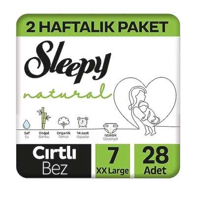 Sleepy Natural Ultra Hassas Bebek Bezi 7 XXL 28 Adet